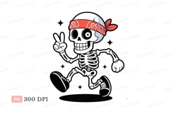 Cartoon character with red bandana white Product Image 1