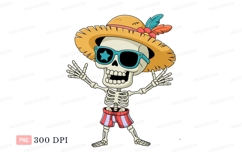Skeleton wearing straw hat and sunglasses star Product Image 1