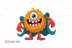 Orange monster with blue eye and cape image Product Image 1
