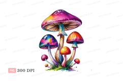 Psychedelic Fungi Cluster Vibrant Colors mushrooms Product Image 1