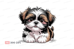 Fluffy Shih Tzu puppy with big eyes image Product Image 1