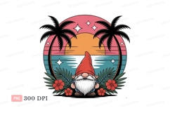 Tropical gnome sunset beach vacation image Product Image 1