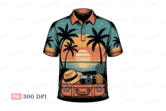 Tropical sunset vacation shirt palm Product Image 1