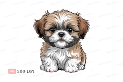 Fluffy Shih Tzu Puppy brown Product Image 1