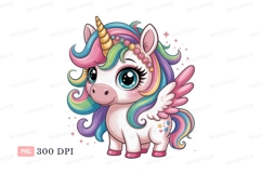 Cute unicorn with rainbow mane and wings image Product Image 1