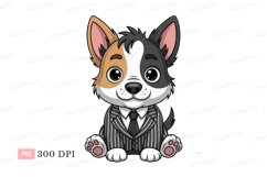 Dapper dog wearing pinstripe suit canine animal Product Image 1