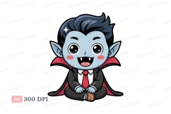 Cute blue vampire with red cape image Product Image 1