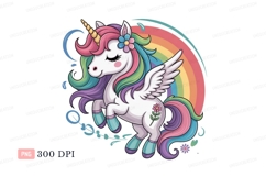 Rainbow winged unicorn with flower wings magical Product Image 1