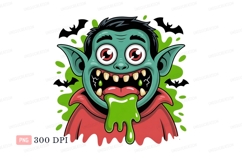 Green monster drooling slime cartoon Product Image 1