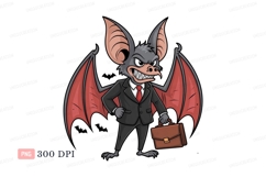 Bat businessman with briefcase animal creature Product Image 1