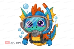 Blue dragon diver with purple eyes snorkel mask Product Image 1