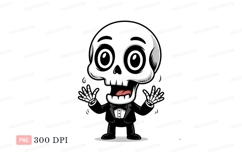 Cartoon skeleton wearing tuxedo bowtie black Product Image 1