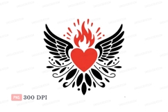 Flaming Heart Symbol fire flame Product Image 1
