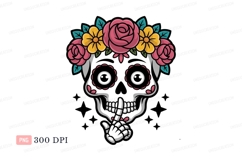 Skull flower crown skeleton hands image Product Image 1