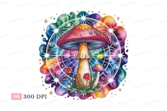 Psychedelic mushroom cosmic mandala fantasy Product Image 1