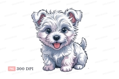 Fluffy white puppy with blue eyes image Product Image 1