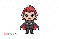 Chibi Vampire Dressed in Suit cartoon character Product Image 1