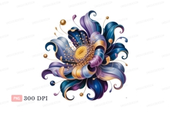 Ornate Abstract Floral Design flower blue Product Image 1