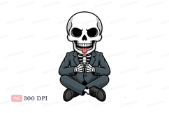 Skeleton in suit meditating meditation yoga Product Image 1