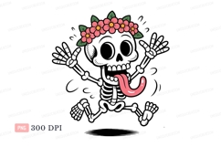 Pink flower crown and tongue flowers green Product Image 1