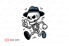 Dancing skeleton wearing fedora bones Product Image 1