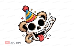 Skull party hat tongue out image Product Image 1
