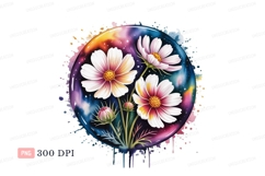 Cosmos flowers galaxy bubble pink Product Image 1