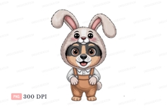 Cute dog wearing bunny costume puppy ears Product Image 1