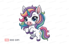 Cute unicorn with rainbow mane and tail image Product Image 1
