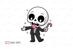 Skeleton character with candy cane pink Product Image 1
