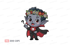 Cute vampire wearing flower crown image Product Image 1