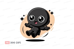Black character with big eyes cute cartoon Product Image 1