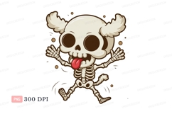 Cartoon skeleton jumping with tongue out image Product Image 1