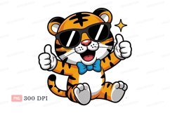 Cool tiger giving thumbs up sunglasses Product Image 1