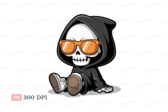 Grim reaper character wearing sunglasses orange Product Image 1