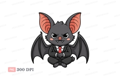 Cartoon Bat Business Suit Red Tie creature animal Product Image 1
