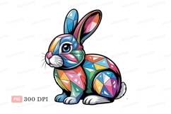 Geometric rabbit colorful faceted image Product Image 1