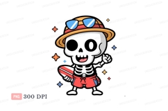 Cartoon character wearing straw hat sunglasses red shorts Product Image 1