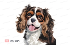 Happy Cavalier King Charles Spaniel canine animal Product Image 1