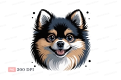 Fluffy Pomeranian Dog Smiling Black Background happy Product Image 1