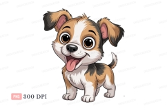 Adorable happy puppy with big eyes cartoon cute Product Image 1