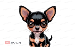 Black tan chihuahua puppy portrait image Product Image 1