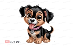 Adorable puppy with pink collar canine animal Product Image 1