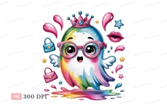 Rainbow ghost princess with glasses and purses crown Product Image 1