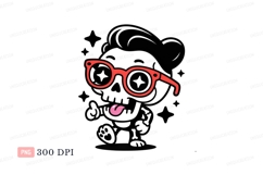 Red glasses pink tongue cartoon image Product Image 1