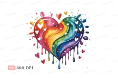 Rainbow heart watercolor splash love Product Image 1
