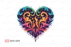 Ornate Heart Swirls Rainbow Gradient image Product Image 1