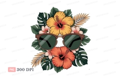 Sunglasses tropical flowers hibiscus leaves Product Image 1