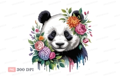 Floral panda portrait bear animal Product Image 1