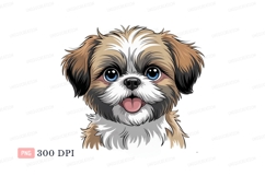 Adorable fluffy dog with blue eyes puppy shih Product Image 1